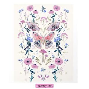 Moth floral Mushrooms Tapestry Wall Art Gift boho‎ decor